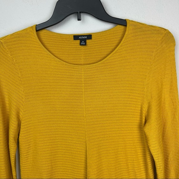 3/30$🔥NWT Alfani Yellow Tunic Ribbed Crewneck - Picture 4 of 11